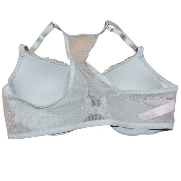 Victoria Secret 34C Racerback Demi lace bra green front clip lightly lined cups - Picture 4 of 6